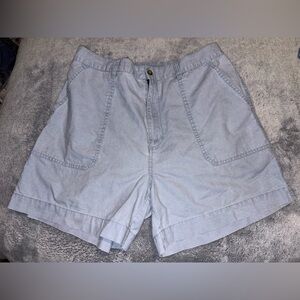 Vintage Casual Light Blue Women's Cotton Shorts size 34